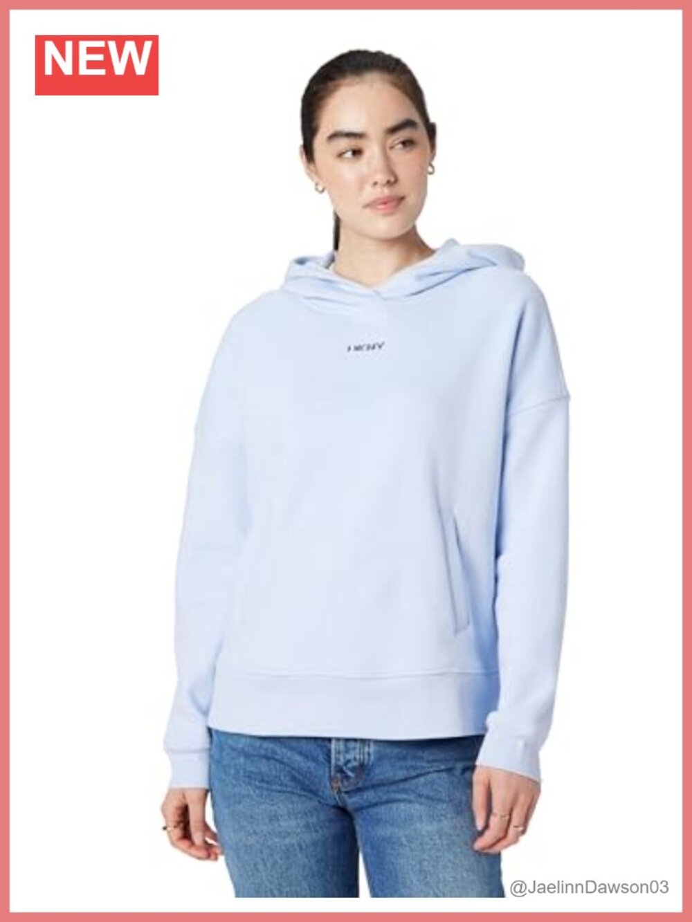 Metallic Bubble Logo Drop Shoulder Hoodie Relaxed Pullover